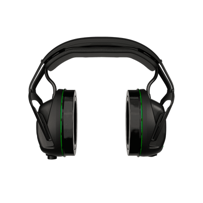 Sordin Sharp electronic earmuffs, headband with gel cushions, front view
