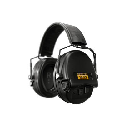 Sordin Supreme Pro-X SFA electronic earmuffs, black, left side view