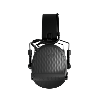 Sordin Supreme X2 BT electronic earmuffs, black headband with gel cushions, right view