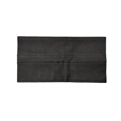 Sordin black leather headband cover for Pro and Pro-X earmuffs, front view