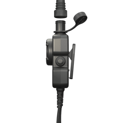 Sordin PTT dual-com waterproof push-to-talk unit, detail view
