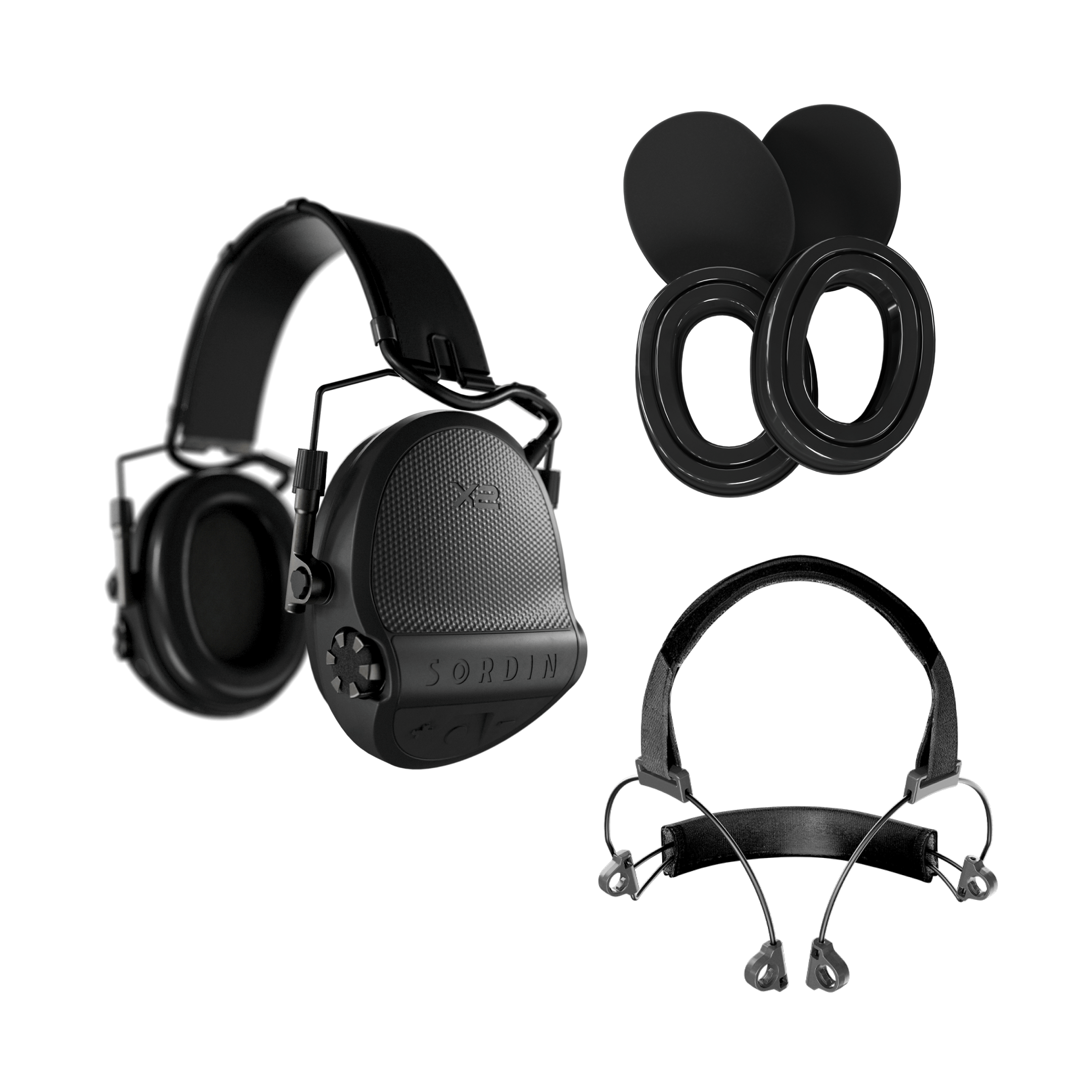 Sordin Full Flex Bundle, Supreme X2 earmuffs in black