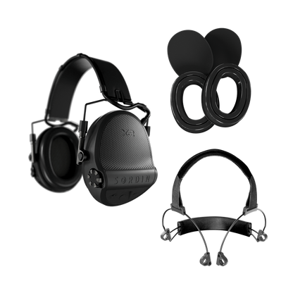 Sordin Full Flex Bundle, Supreme X2 earmuffs in black