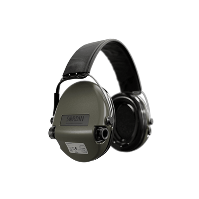 Sordin Supreme Pro electronic earmuffs, green, right side view