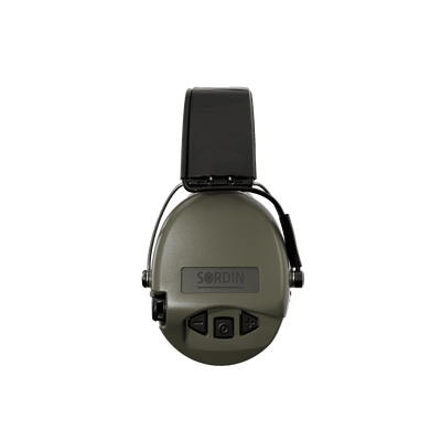 Sordin Supreme Pro electronic earmuffs, green, left view